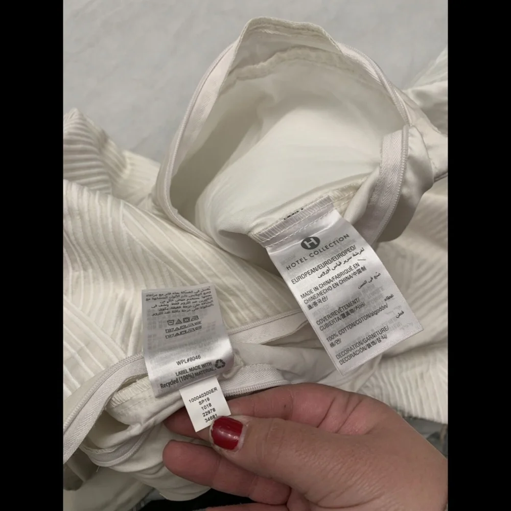 NIB Hotel Collection Lateral Cotton (2) Euro European Pillow Sham‎